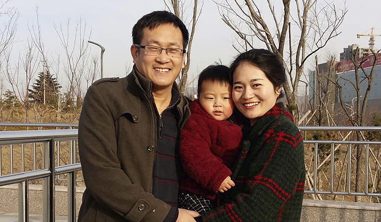 Wang and Li’s son was just a toddler when his father was detained. Photo: AP