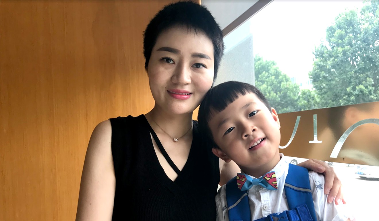 Li Wenzu and her son Wang Guangwei were finally given permission to visit their husband and father after four years. Photo: Mimi Lau