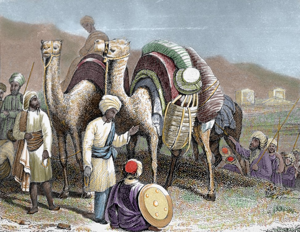 A 19th century engraving of a caravan on the Silk Road. Photo: Alamy