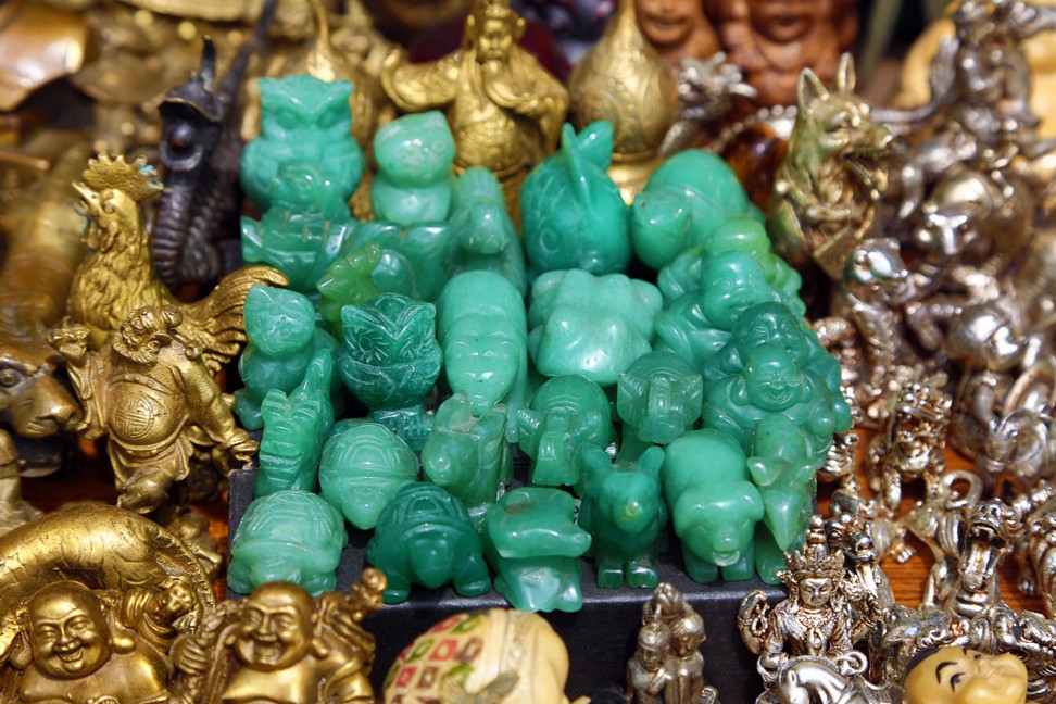 Jade figures on sale in Shanghai, China. Photo: Alamy