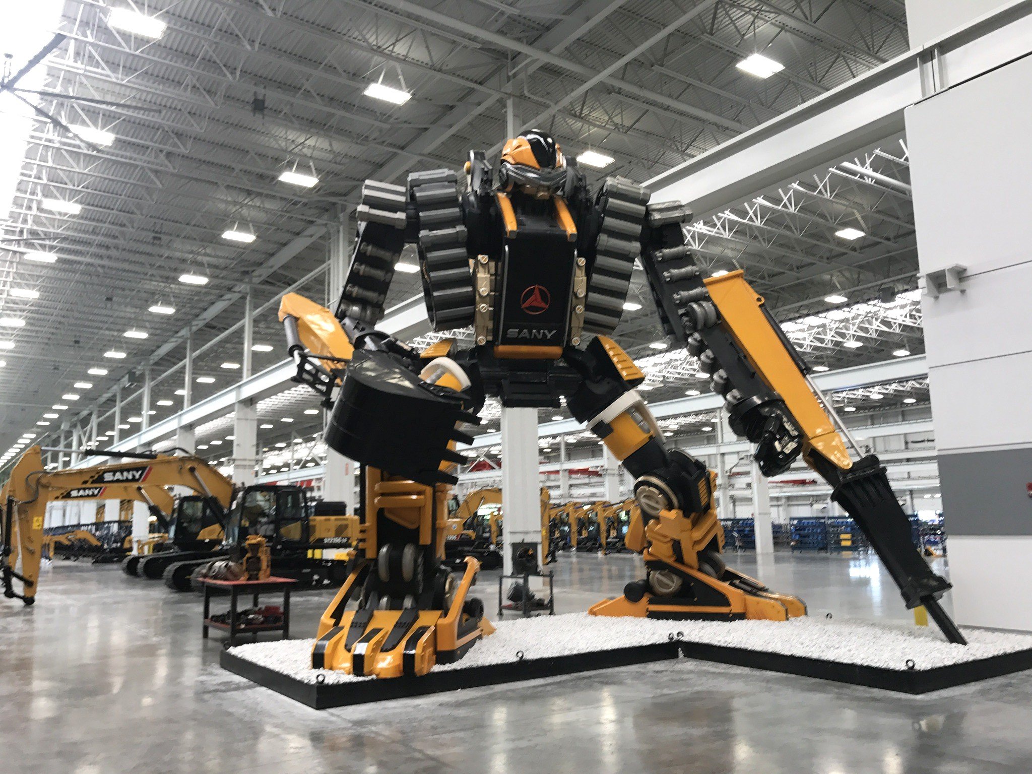 The Transformer-like ‘Traxx’, which has been adapted from an excavator, at Sany America’s headquarters in Peachtree City, Georgia. Sany said Traxx is displayed during big conferences and events. Photo: Yujing Liu