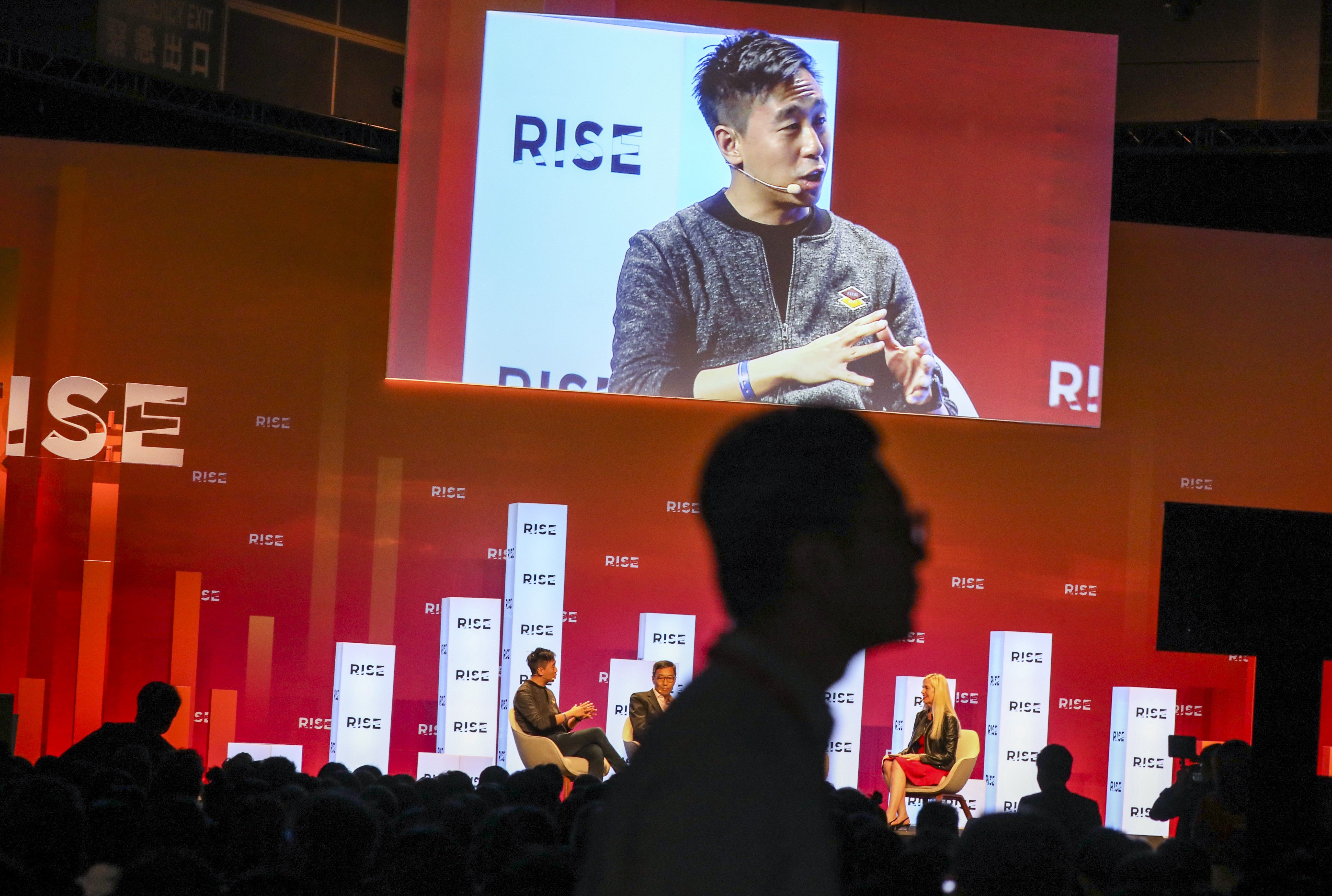 South China Morning Post CEO Gary Liu speaks at the RISE tech conference in Hong Kong on Tuesday. Photo: SCMP / Nora Tam