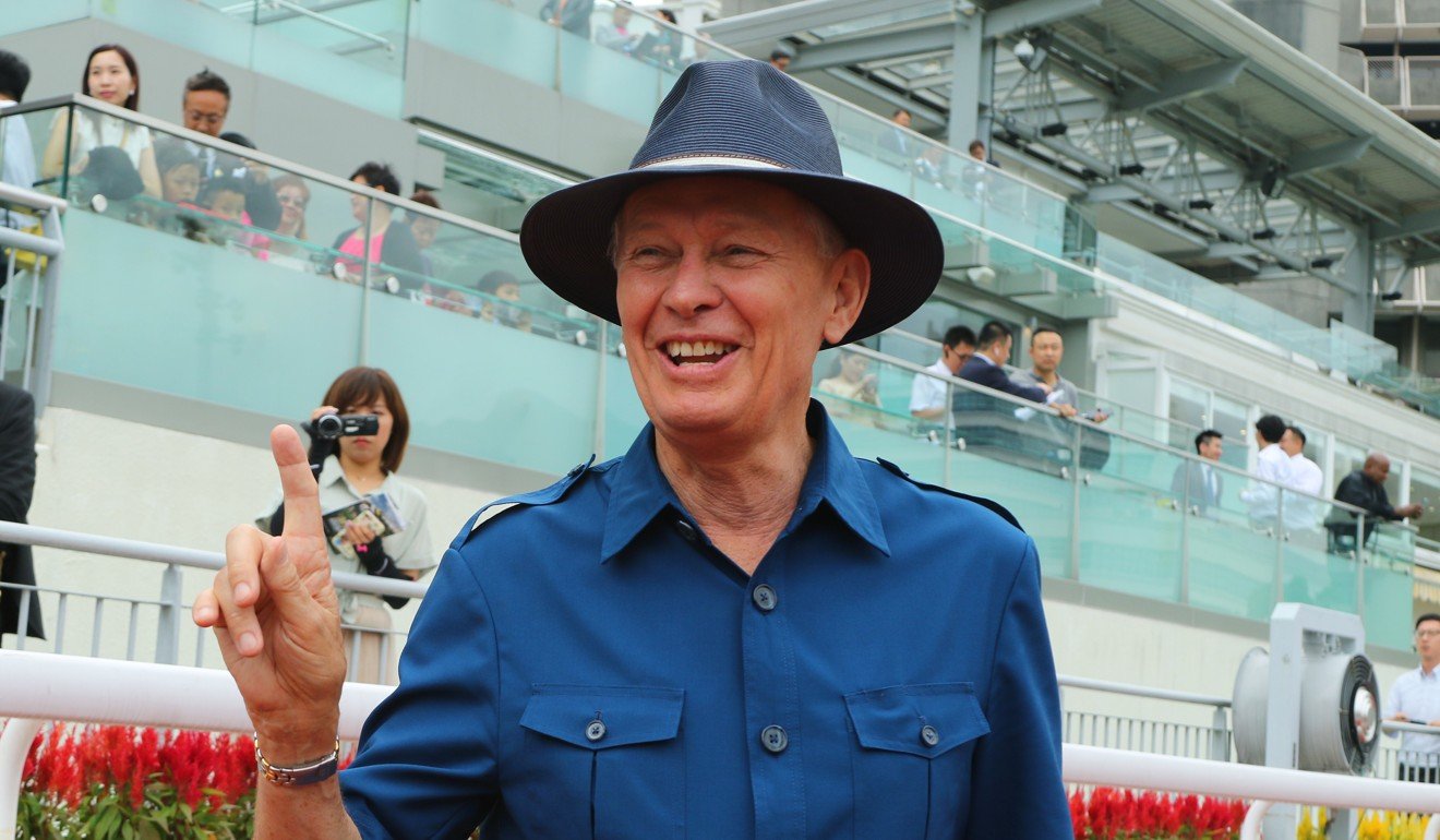 John Moore after halving the gap in the battle for the trainers’ premiership at Sha Tin on Sunday.