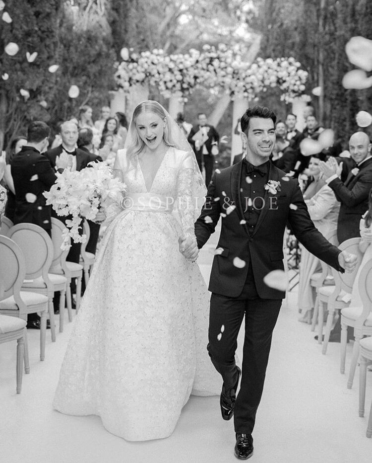 Sophie Turner and Joe Jonas in a celebratory mood after their wedding in Carpentras, France.