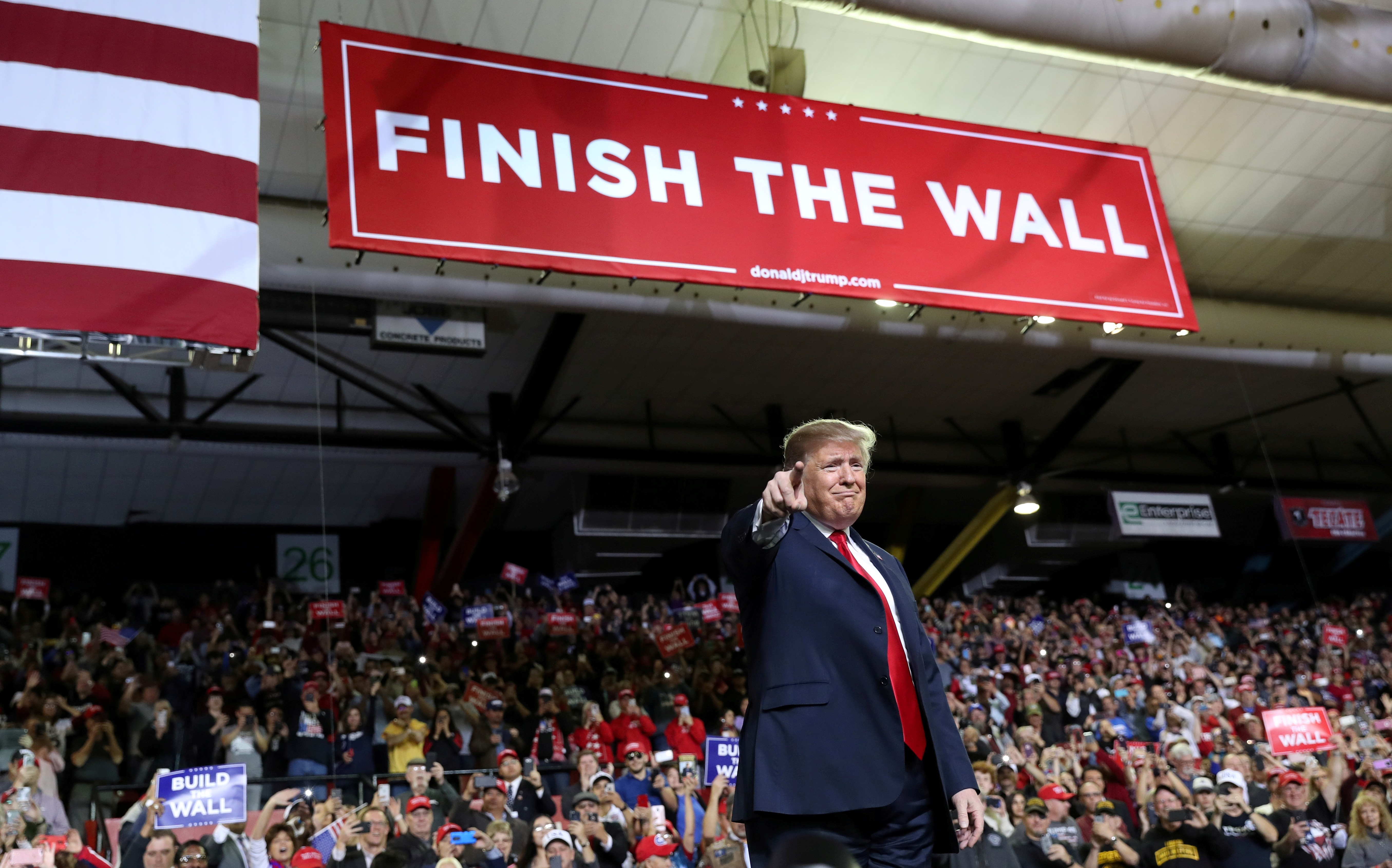 US President Donald Trump speaks during a campaign rally at El Paso County Coliseum, in Texas, on February 11. Photo: Reuters
