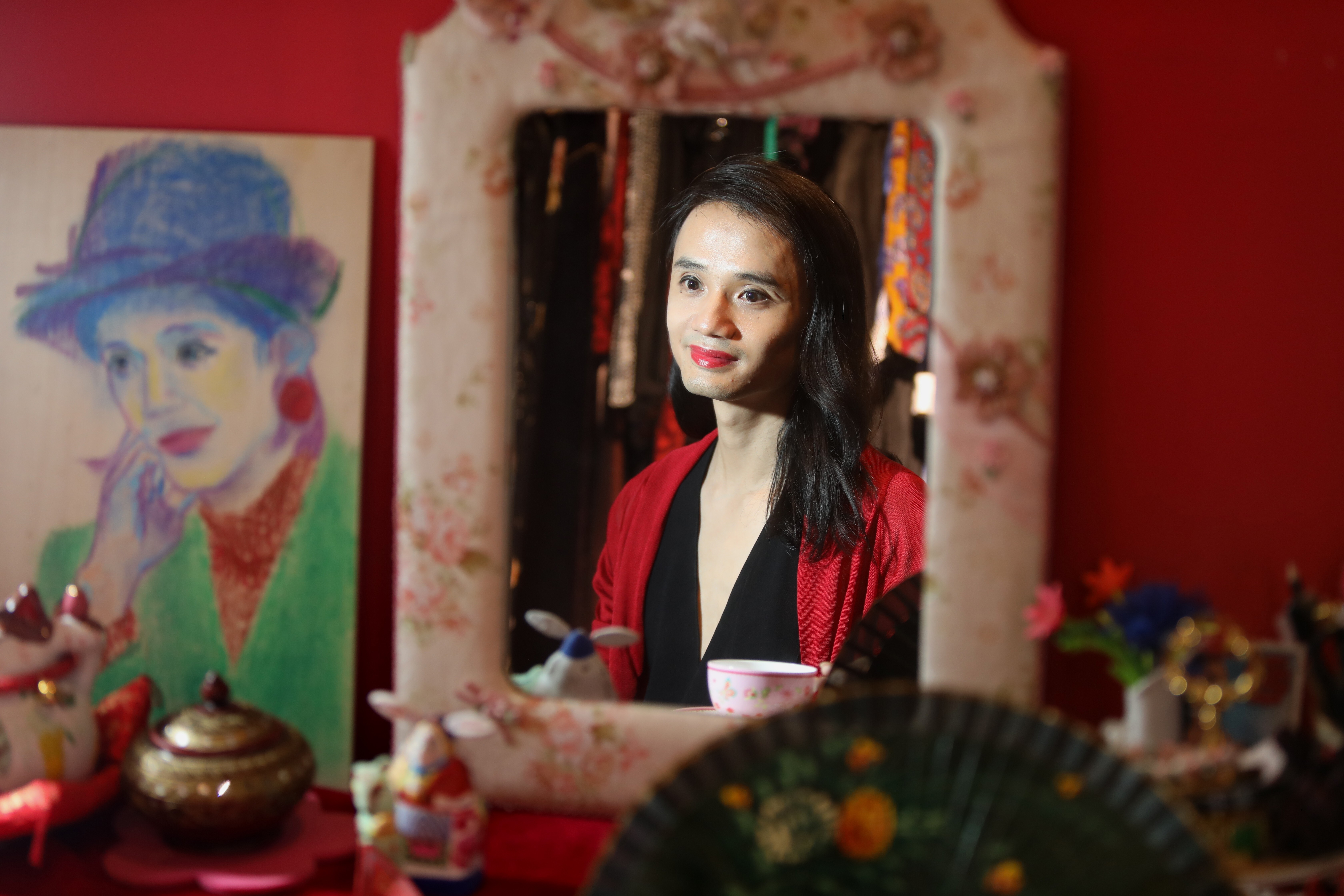 Chinese transgender activist Chao Xiaomi, a gender non-conforming individual, at her vintage clothing store in Beijing. Photo: Simon Song