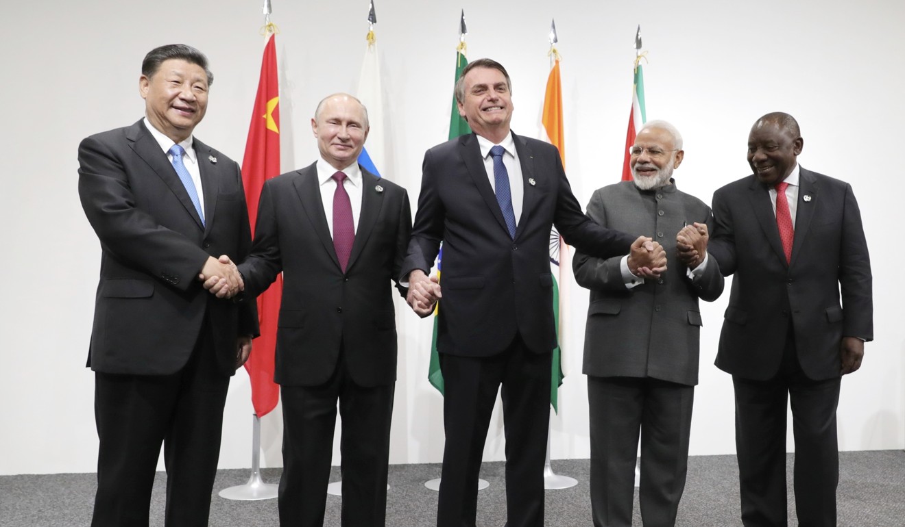 Leaders of the BRICS countries at the G20 summit in Japan. Photo: AP