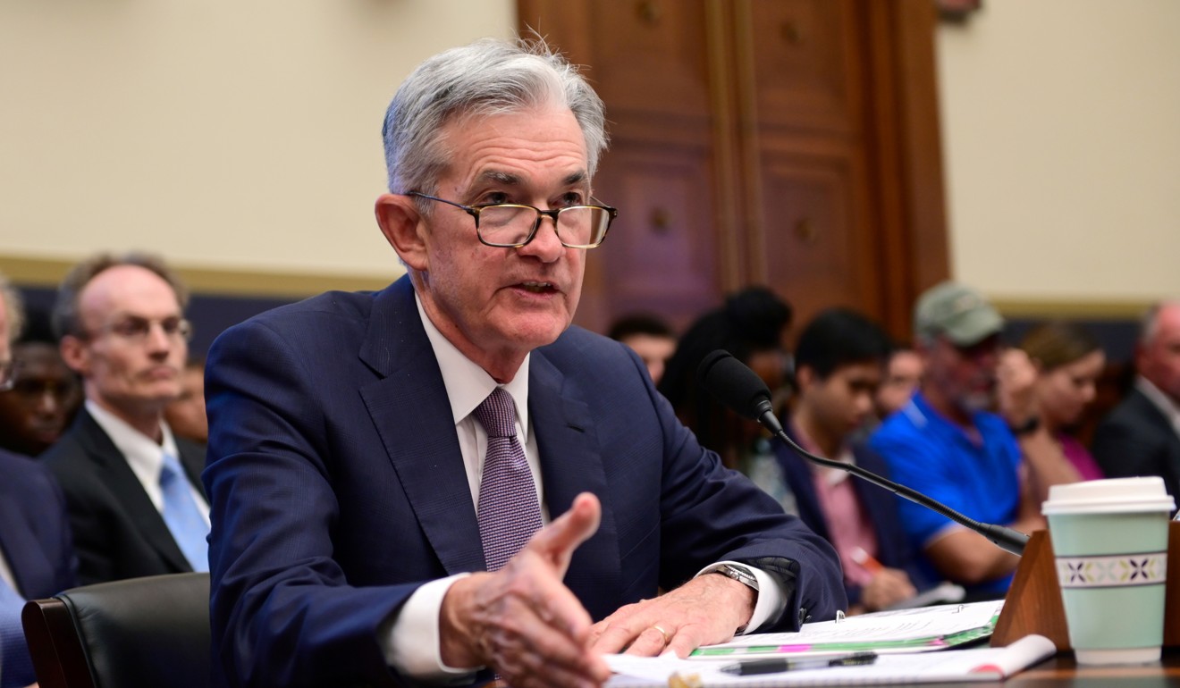 Federal Reserve chairman Jerome Powell testifies during a House Financial Services Committee hearing on “Monetary Policy and the State of the Economy” in Washington on Wednesday. Photo: Reuters