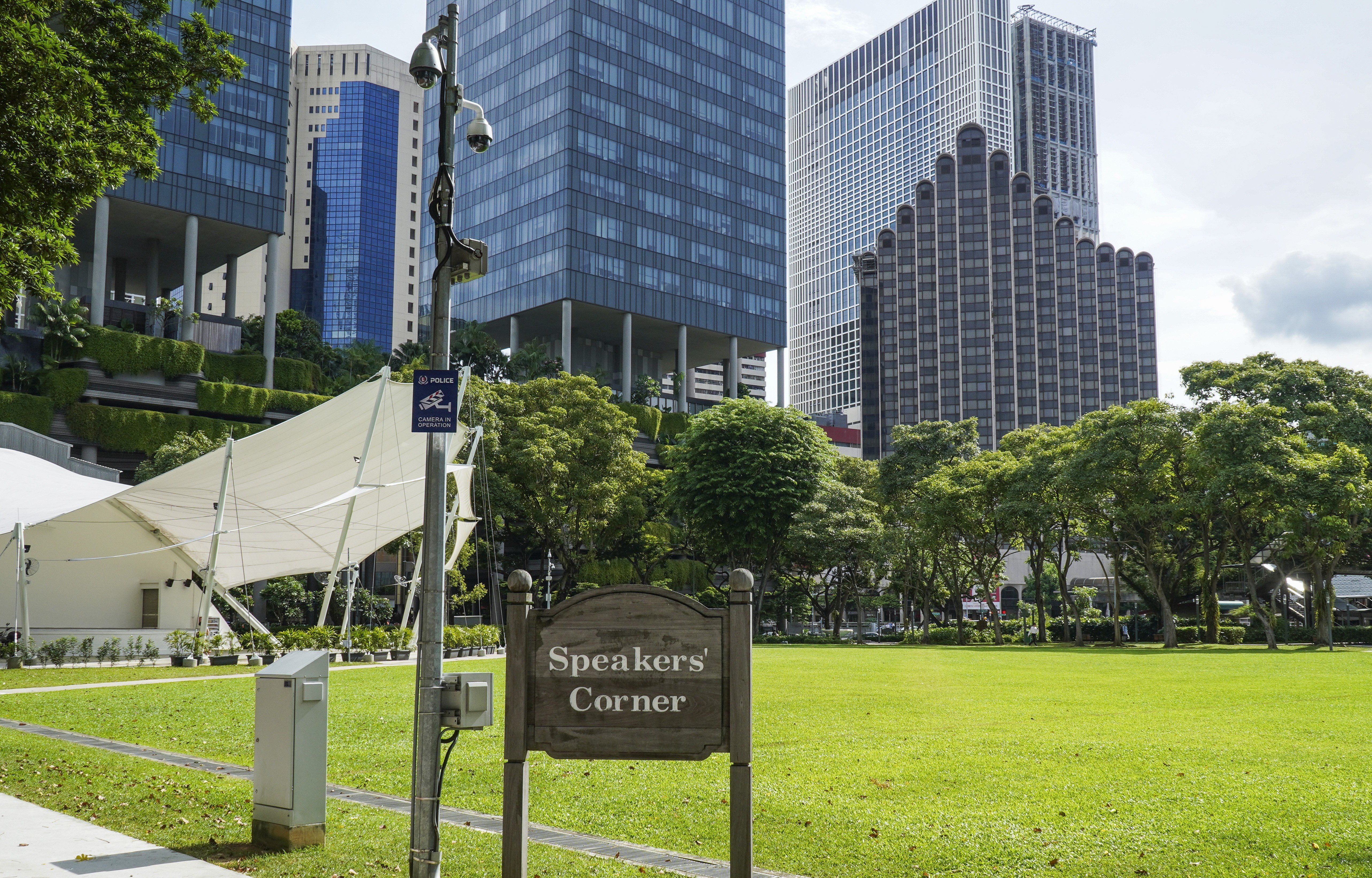 Speakers’ Corner, Singapore’s free speech area where the people may demonstrate and air their grievances. Singaporeans place a bigger premium on social harmony and tolerance. Photo: Roy Issa