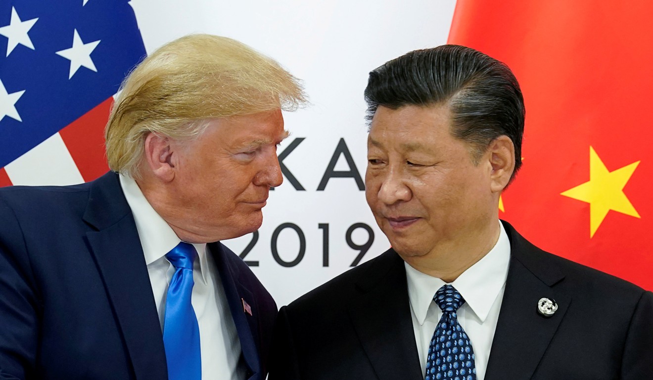 US President Donald Trump meets with China's President Xi Jinping at the start of their bilateral meeting at the G20 leaders summit in Osaka. Singapore’s economy has suffered from the US-China trade war. Photo: Reuters