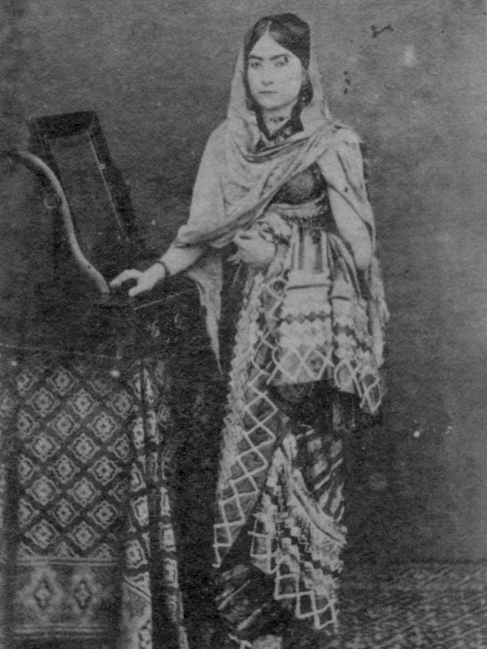 The marriage of Mehdi Hasan and Ellen Donnelly (pictured) was pulled apart by 19th-century high society.