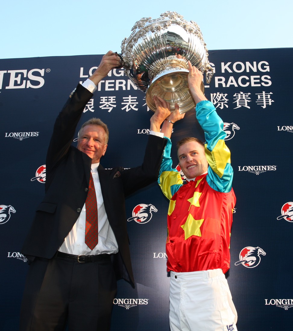 Tony Millard and Zac Purton celebrate the win of Ambitious Dragon.