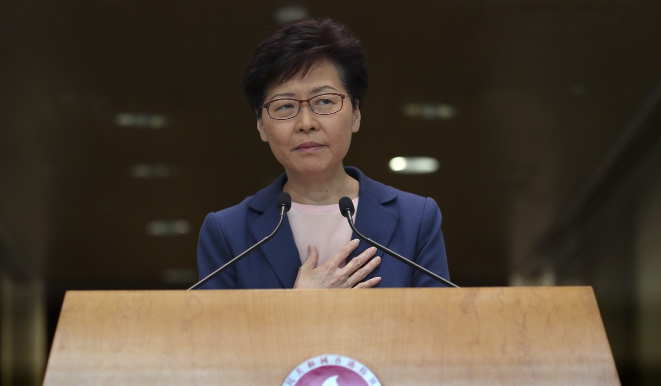 Carrie Lam continues to lobby support from her pro-establishment allies. Photo: Robert Ng