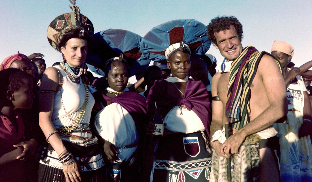 Clegg and Jennifer Bartlett (left) getting married in a traditional Zulu wedding in 1989. Photo: AFP