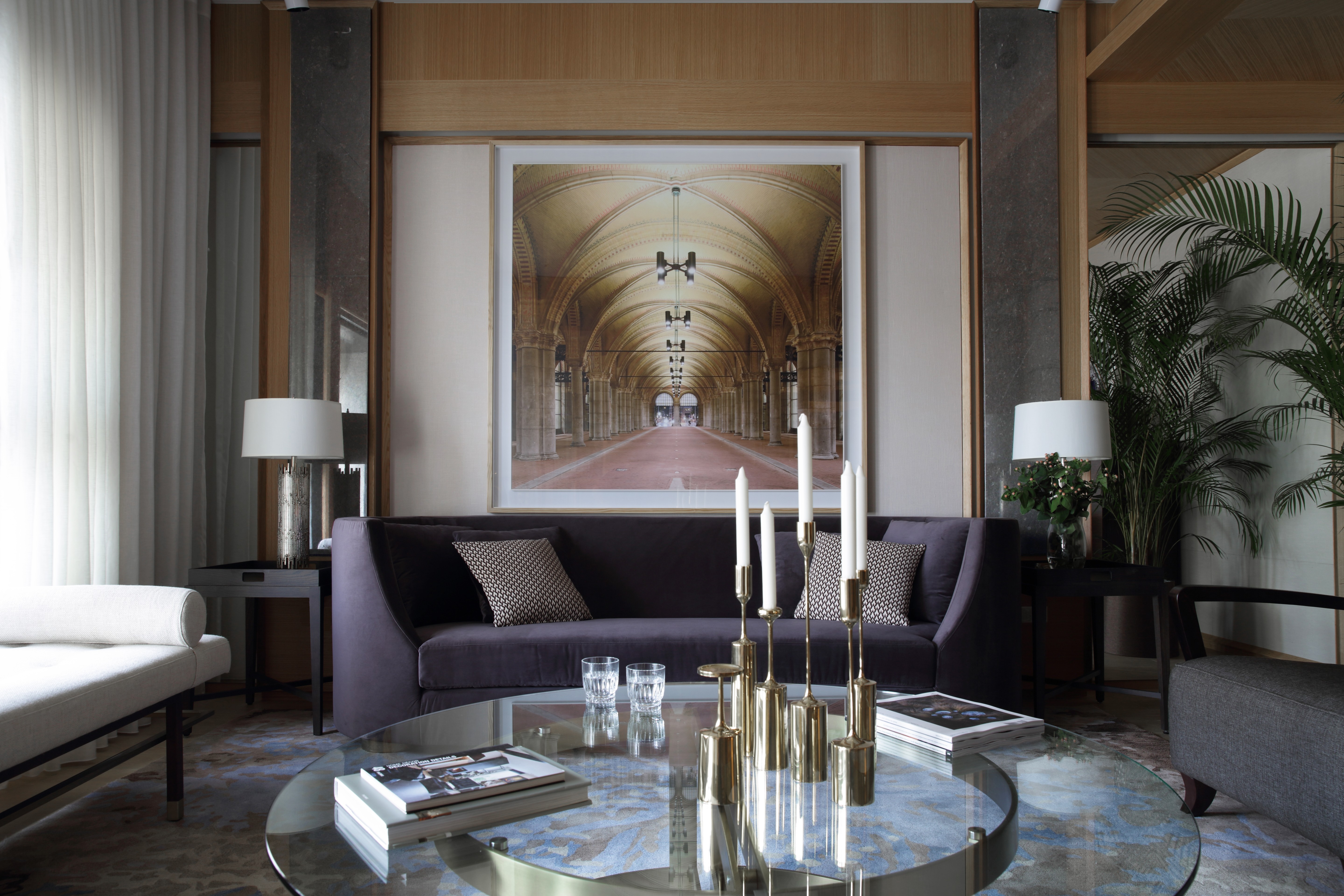 The interior of an apartment in Art Deco One, a luxurious residential development in Taipei, designed by LI&Co..