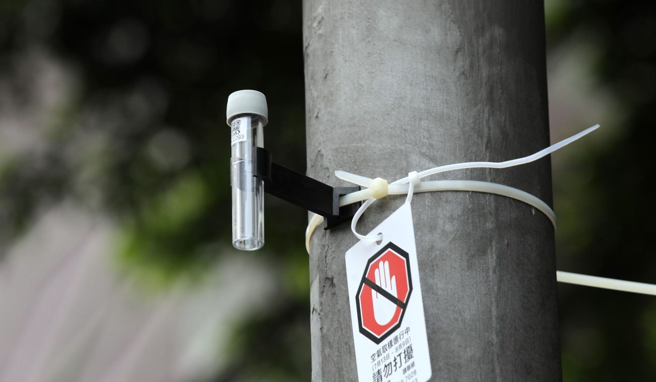 One of the devices used to test air pollution level in Lam Tin. Photo: Dickson Lee