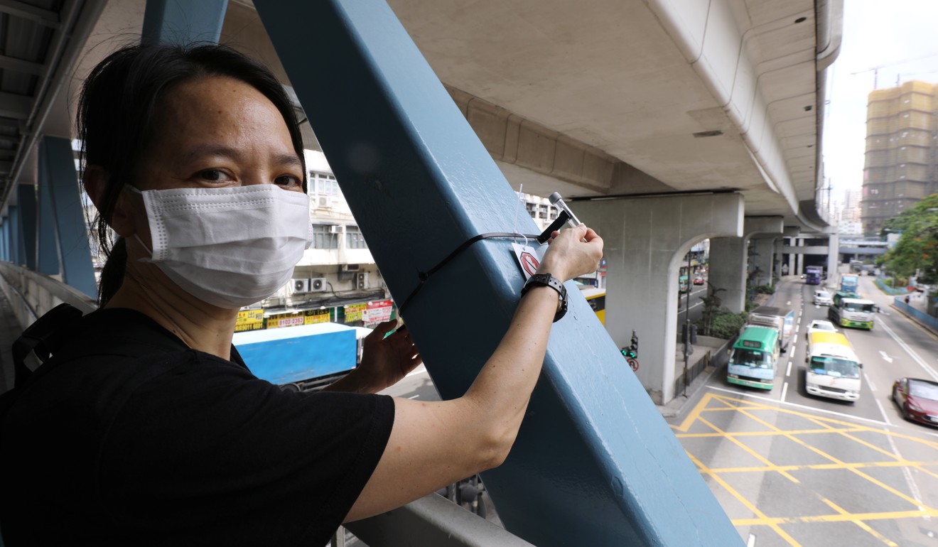 Mrs Ho took part in an air pollution testing event with Greenpeace. Photo: Dickson Lee