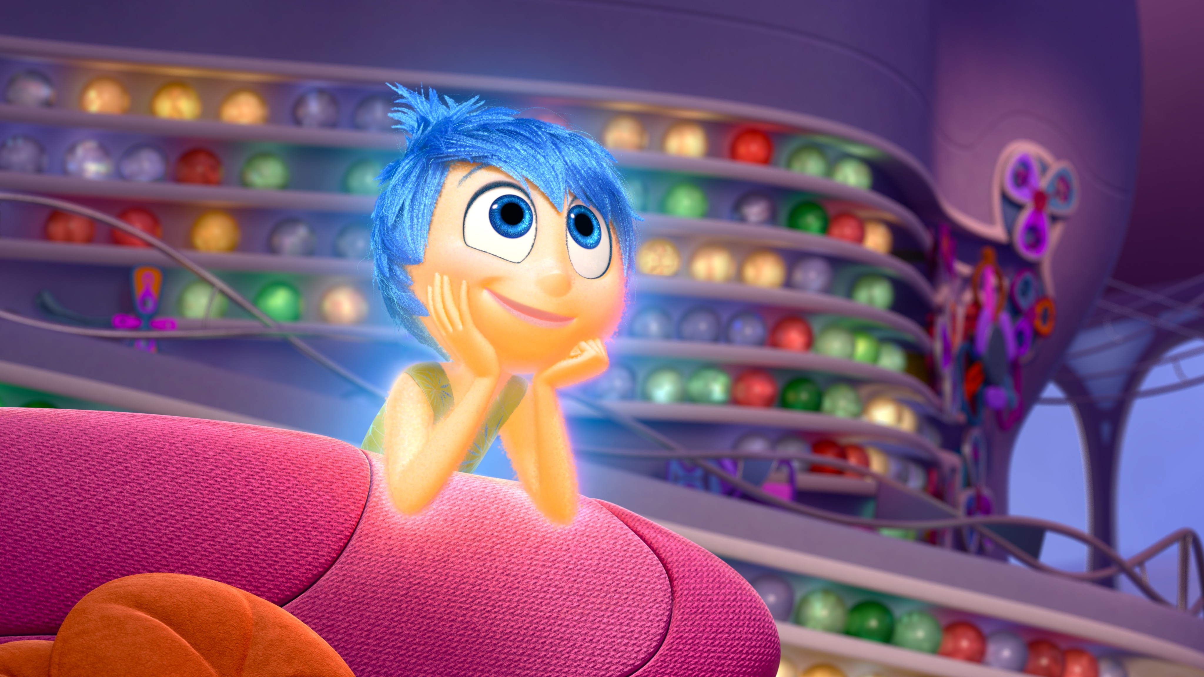 Joy (voiced by Amy Poehler) in a still from Inside Out.