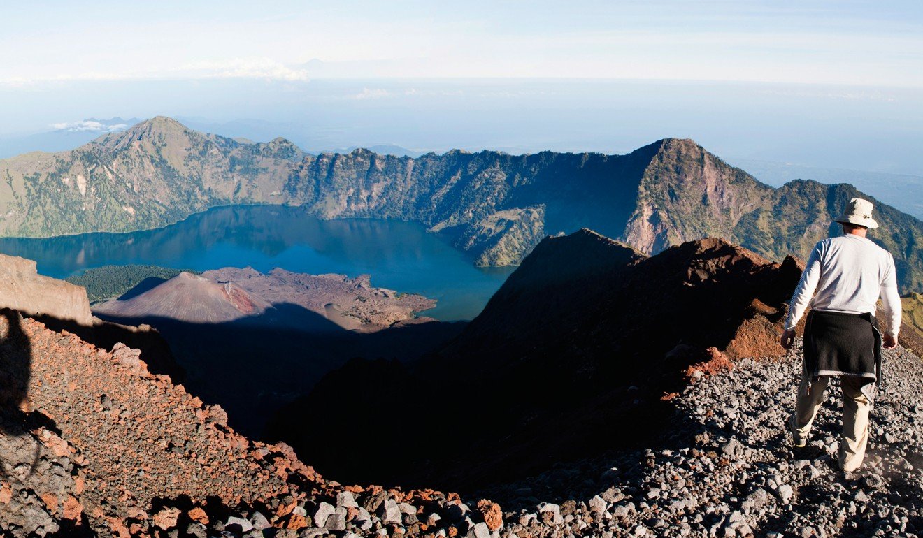 The summit of Mount Rinjani, an active volcano on the island of Lombok. Photo: Alamy