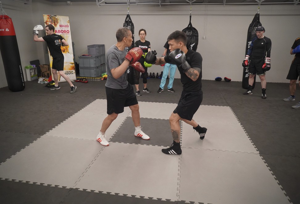 Aboro during a boxing session in Shanghai. Photo: Tom Wang