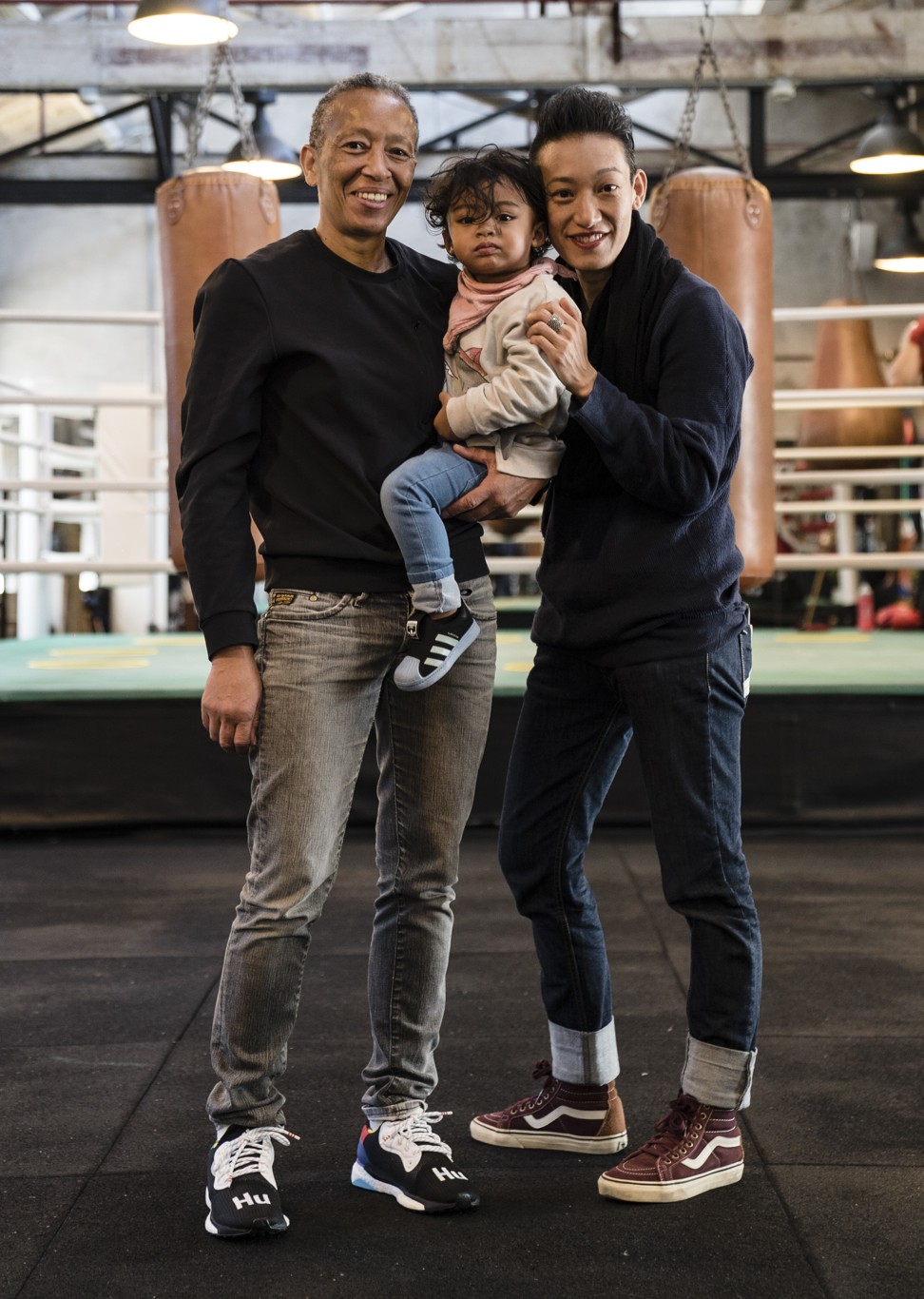 Aboro with partner Masca Yuen and their daughter Blue Stella. Photo: Michele Aboro