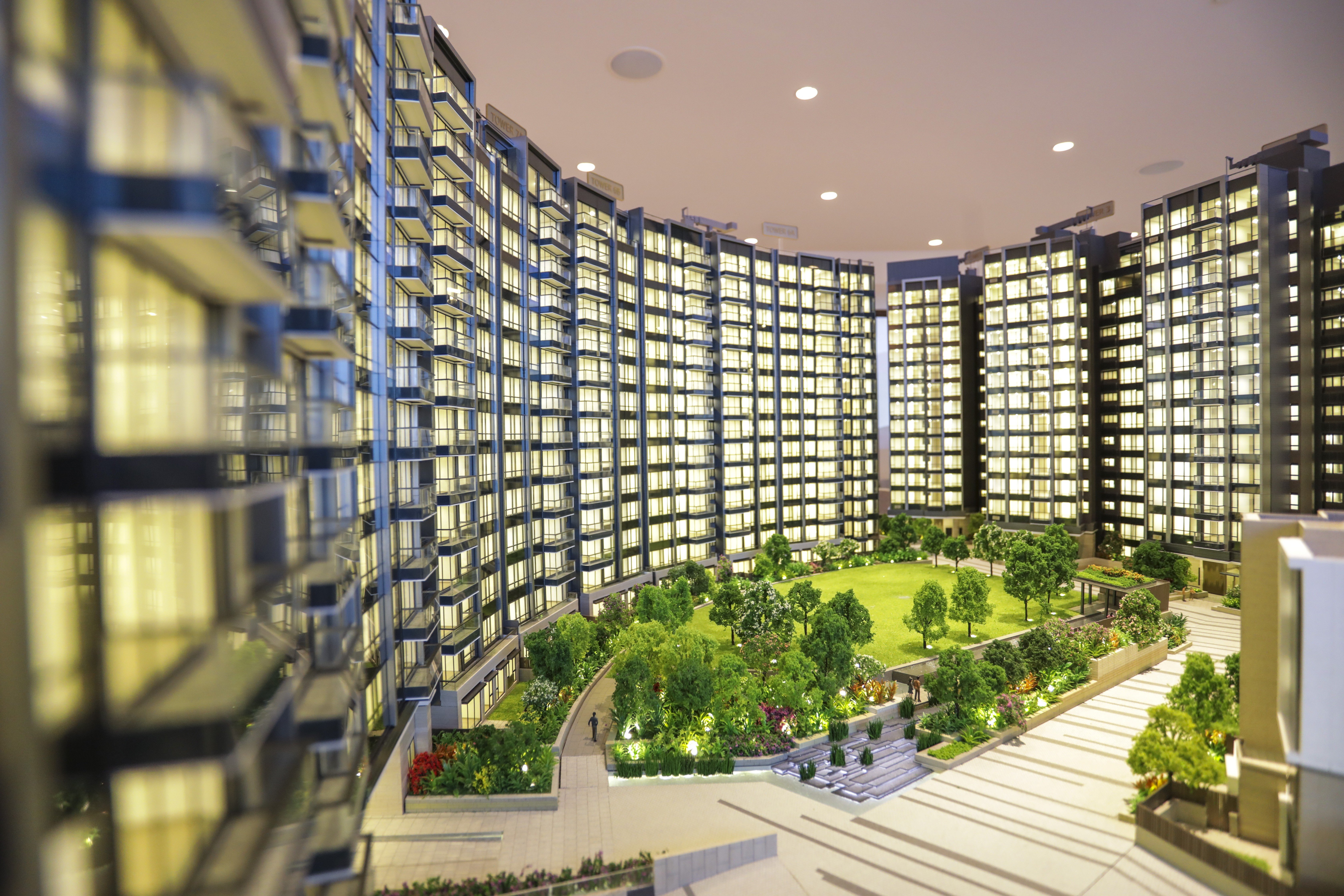 A model of Great Eagle’s latest development, a residential project called Ontolo, in Tai Po, Hong Kong. Photo: Tory Ho