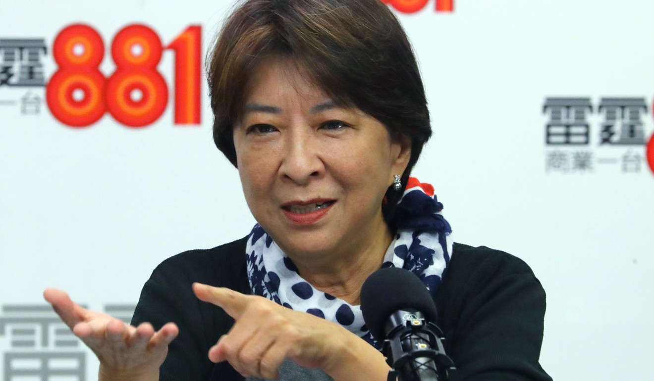 Lawmaker Ann Chiang on a radio show. Photo: Edmond So