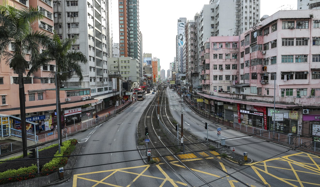 Shops on Castle Peak Road in Yuen Long closed on Monday after rumours of attacks spread a day after a mob attacked passengers at Yuen Long MTR station. Photo: Sam Tsang