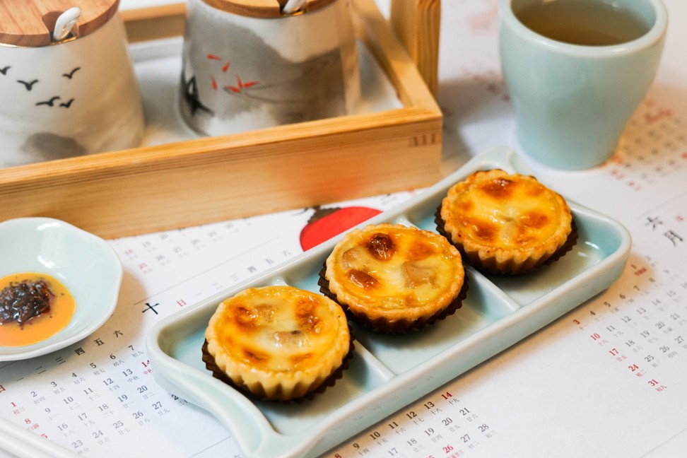 Abalone and cheese tarts served at Nove Chinese Kitchen, which serves Chinese cuisine fusing Cantonese and Chiu Chow flavours
