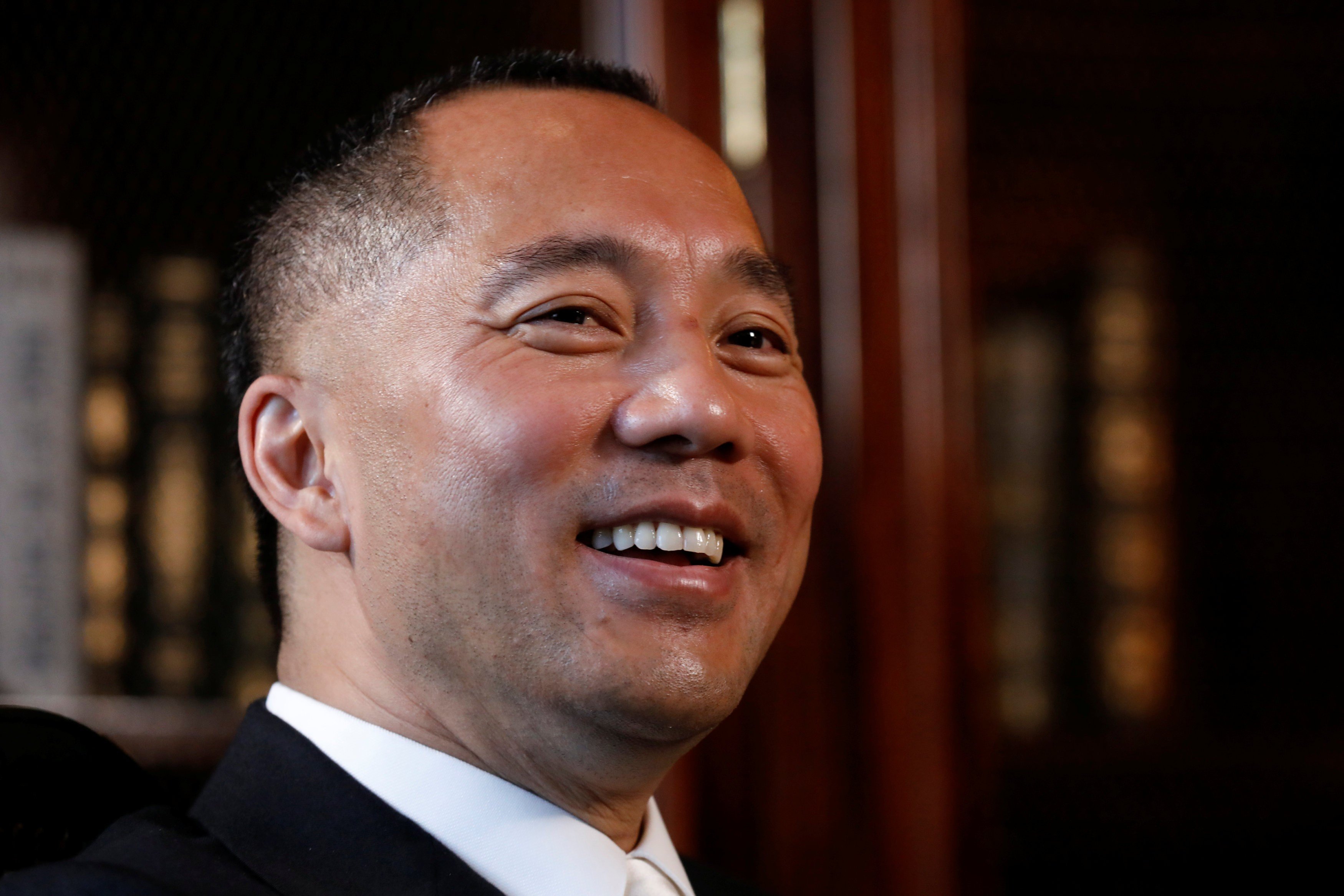 Guo Wengui speaks during an interview in New York City on April 30, 2017. Photo: Reuters