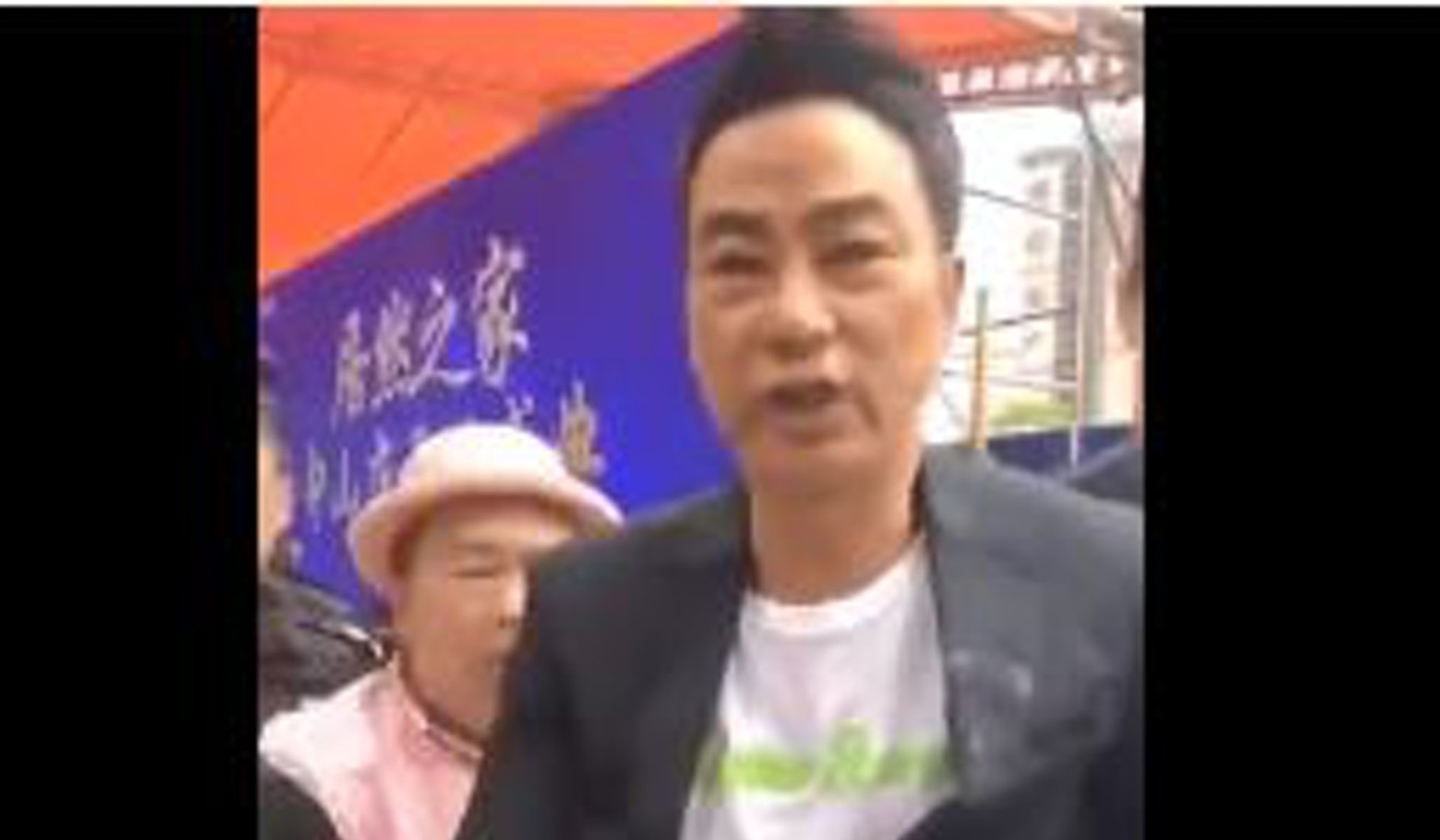 The 64-year-old was on stage at an event on the mainland promoting a home furnishings store when he was attacked. Photo: 163.com