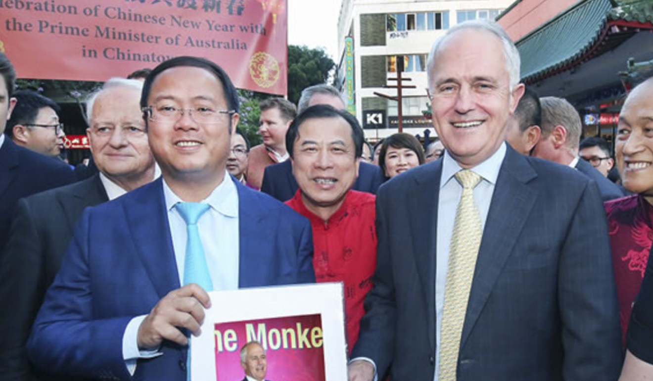Huang Xiangmo (left) with Malcolm Turnbull, former prime minister of Australia. Photo: ACPPRC