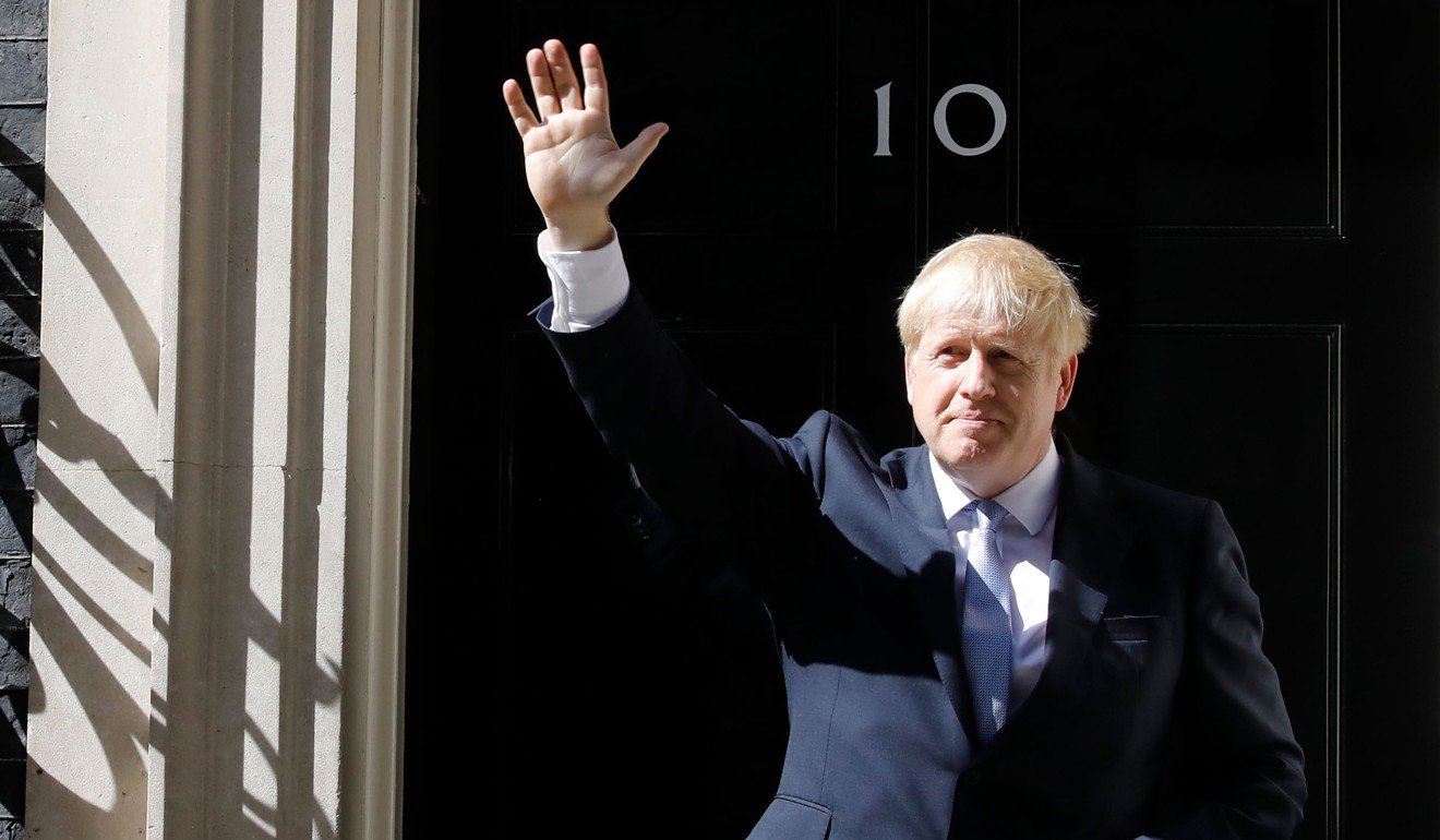 Britain’s new Prime Minister Boris Johnson gestures after giving a speech outside 10 Downing Street in London. Photo: AFP