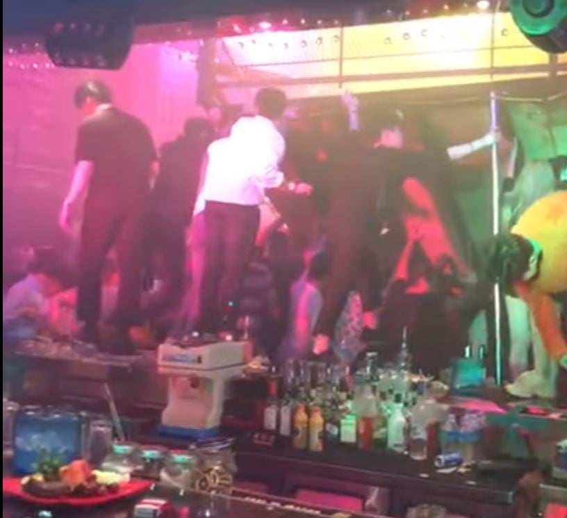 A still from footage shot on a smartphone by a bystander in the wake of the nightclub collapse in Gwangju. Photo: YouTube
