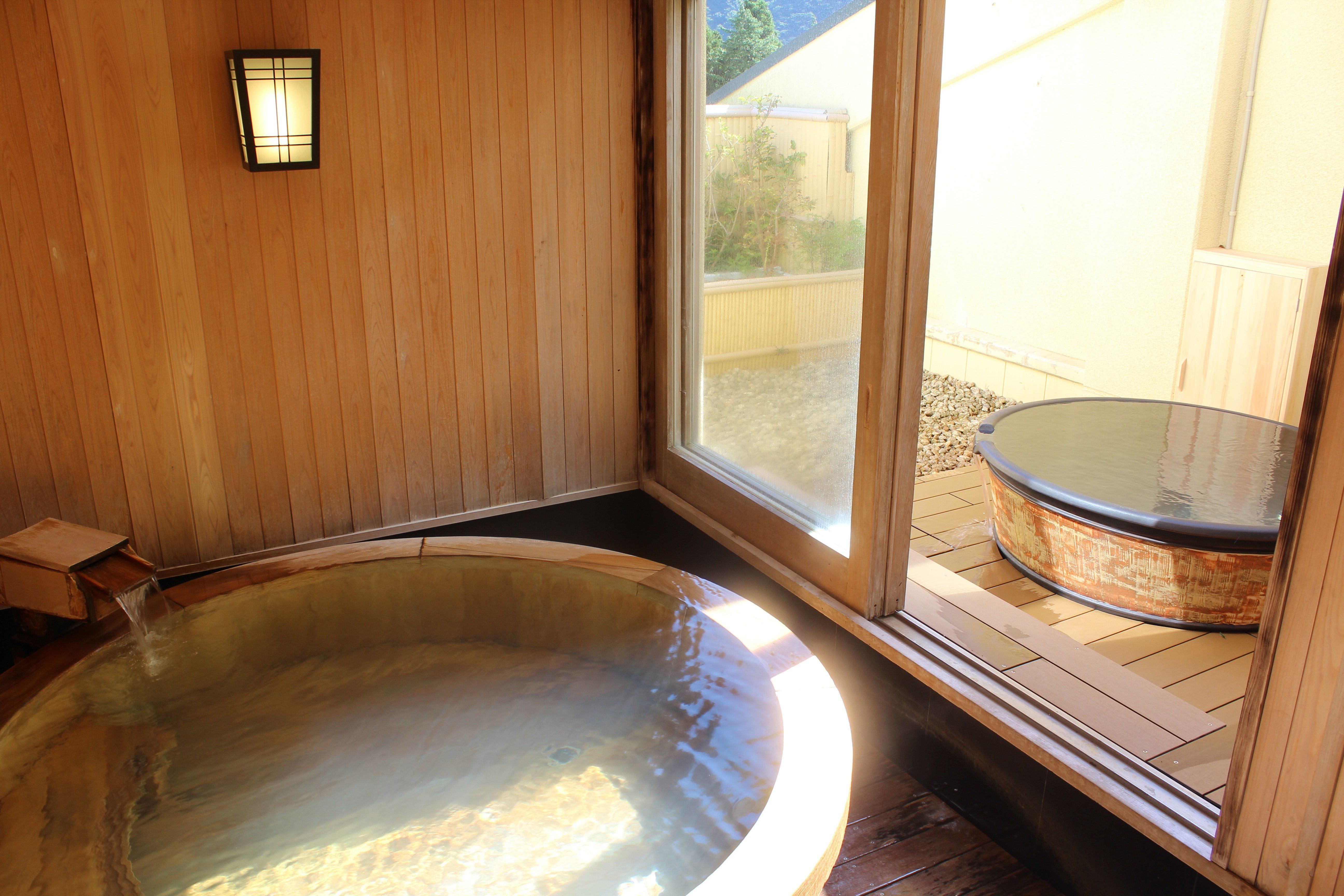 A private bath at Hakone Kowakien Yunessun – a huge amusement park that offers visitors 23 different hot spring baths.