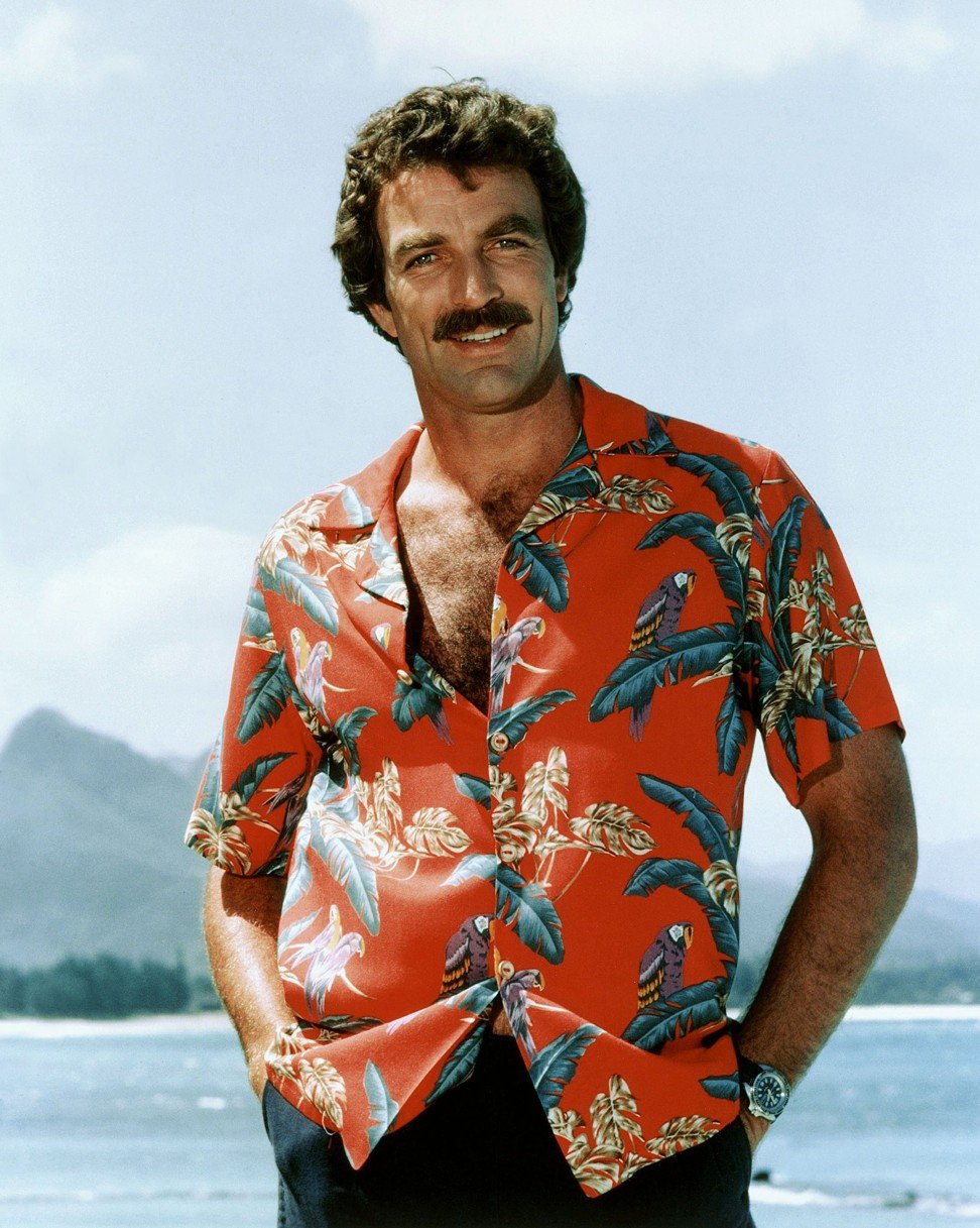 American Classics Magnum Pi Tom Selleck Red Costume Shirt and Hat - S