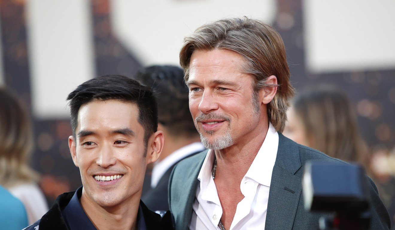Mike Moh and Brad Pitt arrive for the premiere of ‘Once Upon a Time in Hollywood’ at the TCL Chinese Theatre IMAX in Los Angeles. Photo: EPA