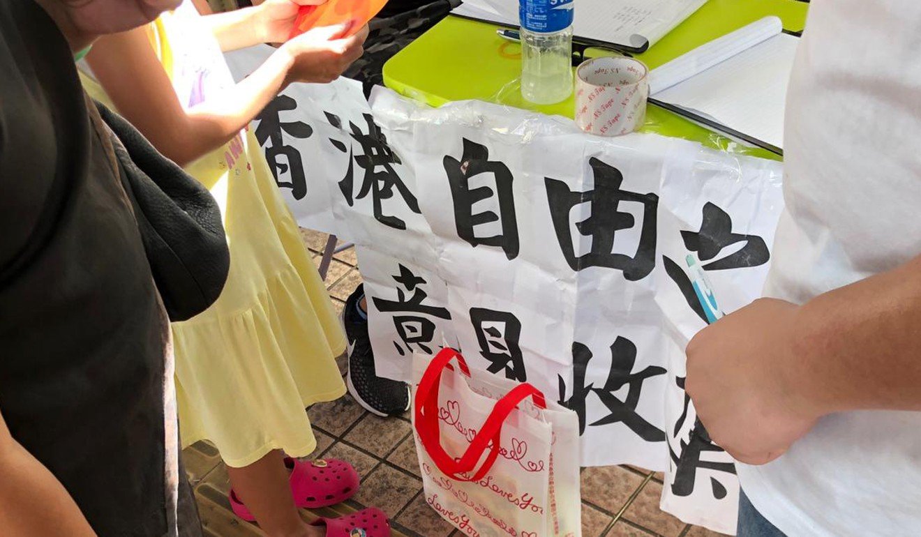 A booth set up to collect donated items for protesters. Photo: Facebook