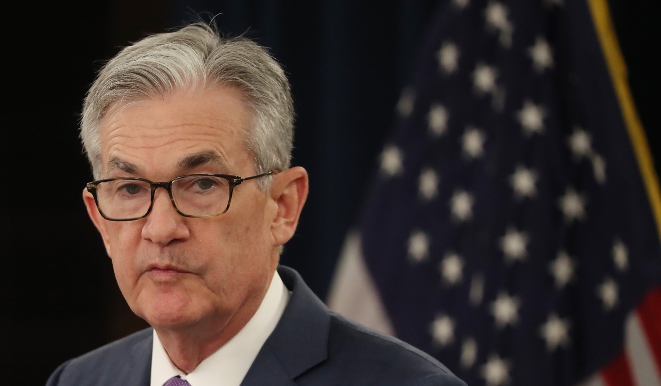 Federal Reserve Board Chairman Jerome Powell speaks during a news conference on Wednesday. Photo AFP