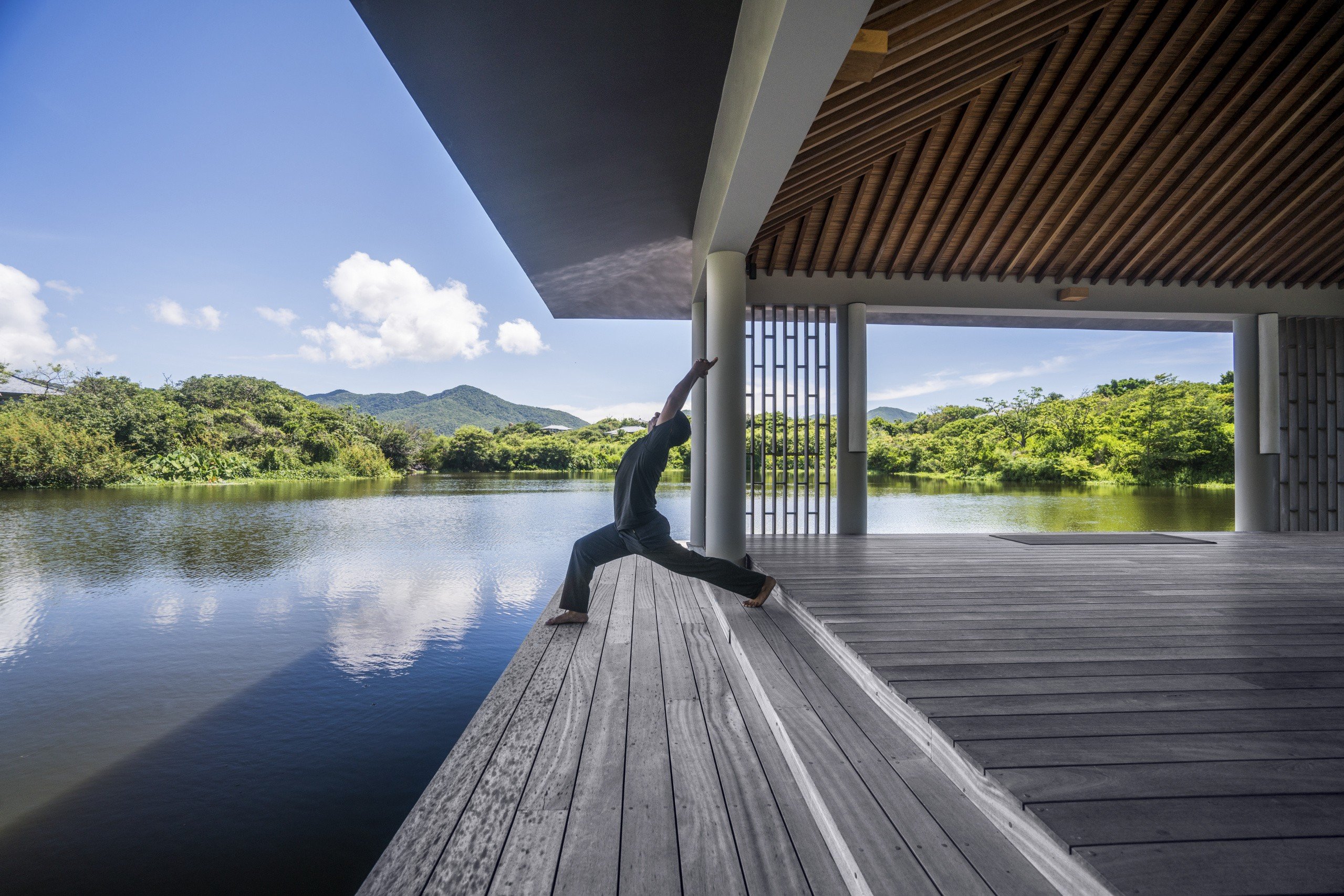 The Amanoi Resort’s pavilion on the lake, which is ideal for yoga
