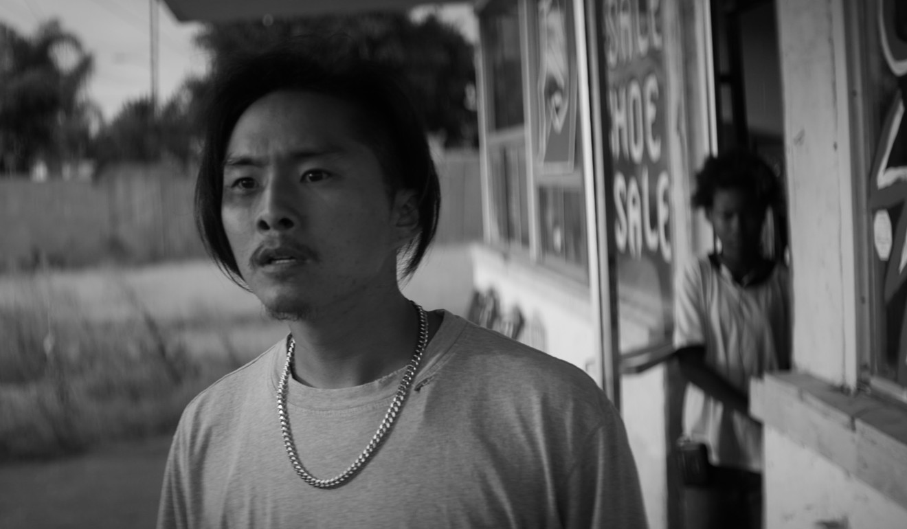 Chon in a still from Gook (2017), which he also wrote and directed.
