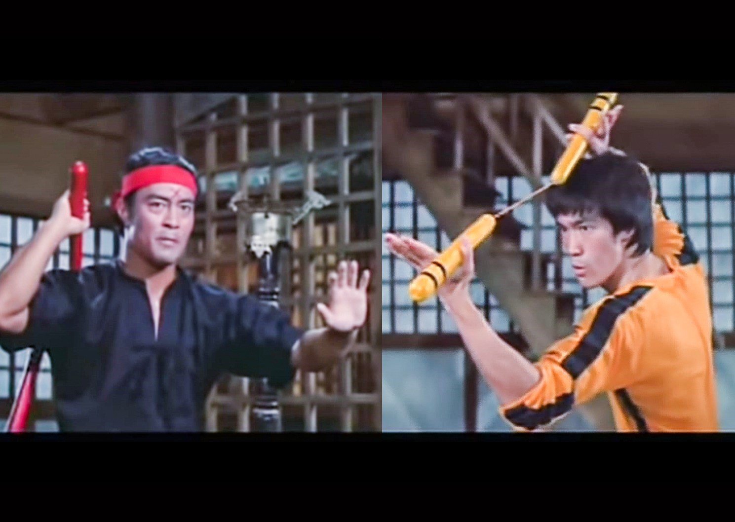 Dan Inosanto and Bruce Lee in ‘Game of Death’. Photo: YouTube