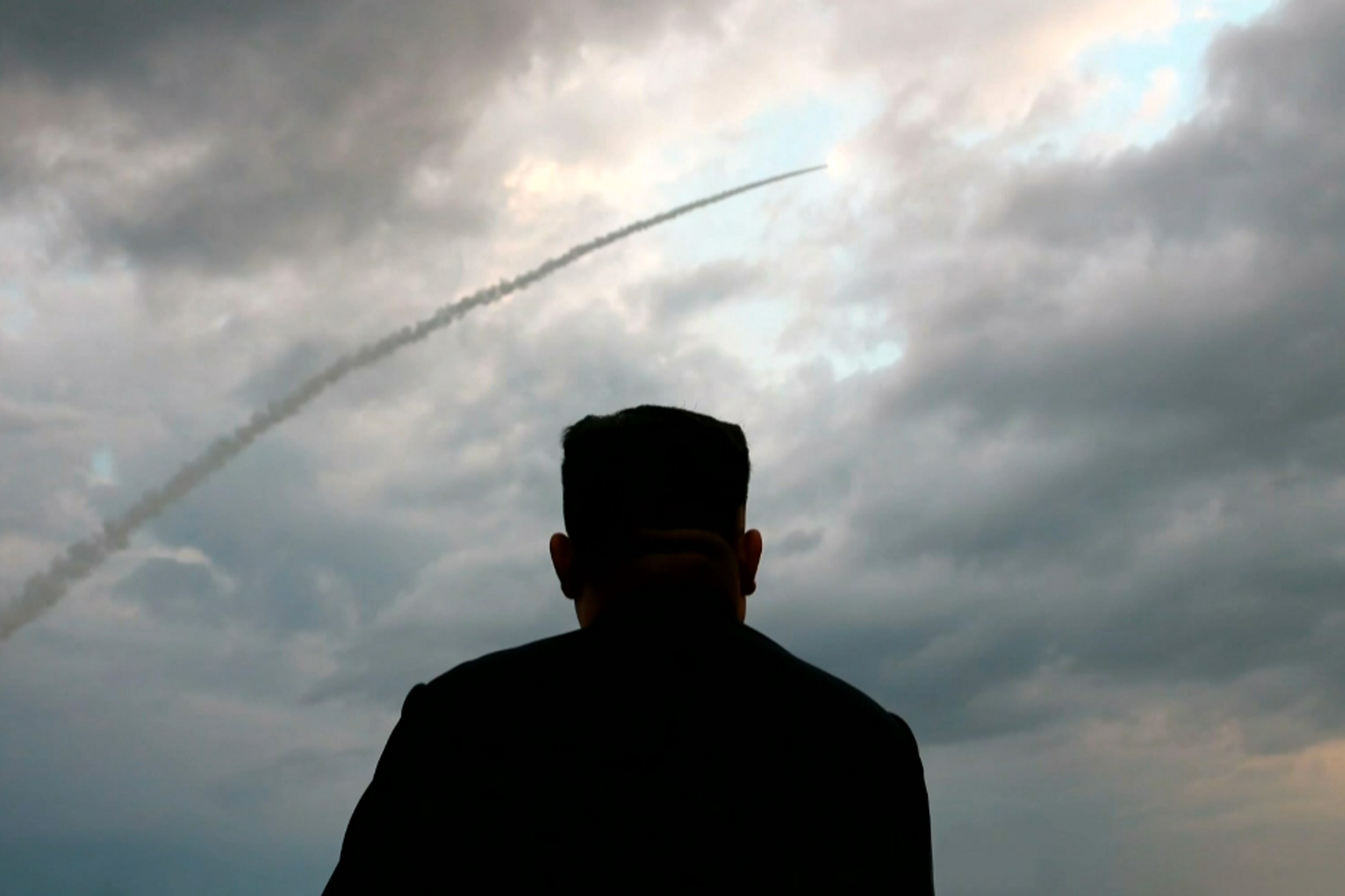 North Korean leader Kim Jong-un watches the launch of a ballistic missile on Wednesday. Photo: AFP/KCTV