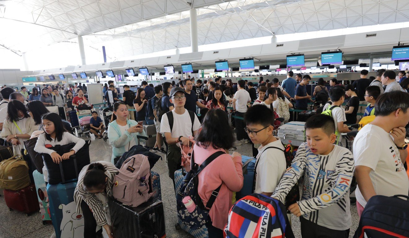 Hundreds of flights have been cancelled, leaving passengers stranded and others unable to land. Photo: May Tse