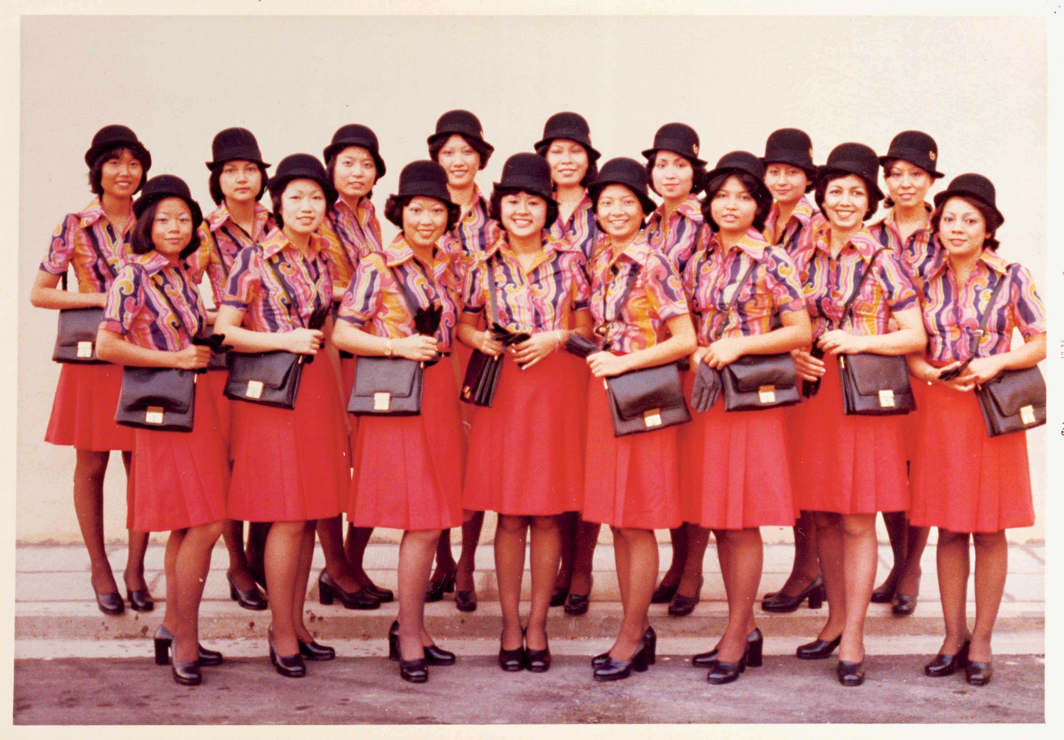 Becky Kwan (front row, far left) with Cathay Pacific colleagues in the late 1970s. Photo: Becky Kwan