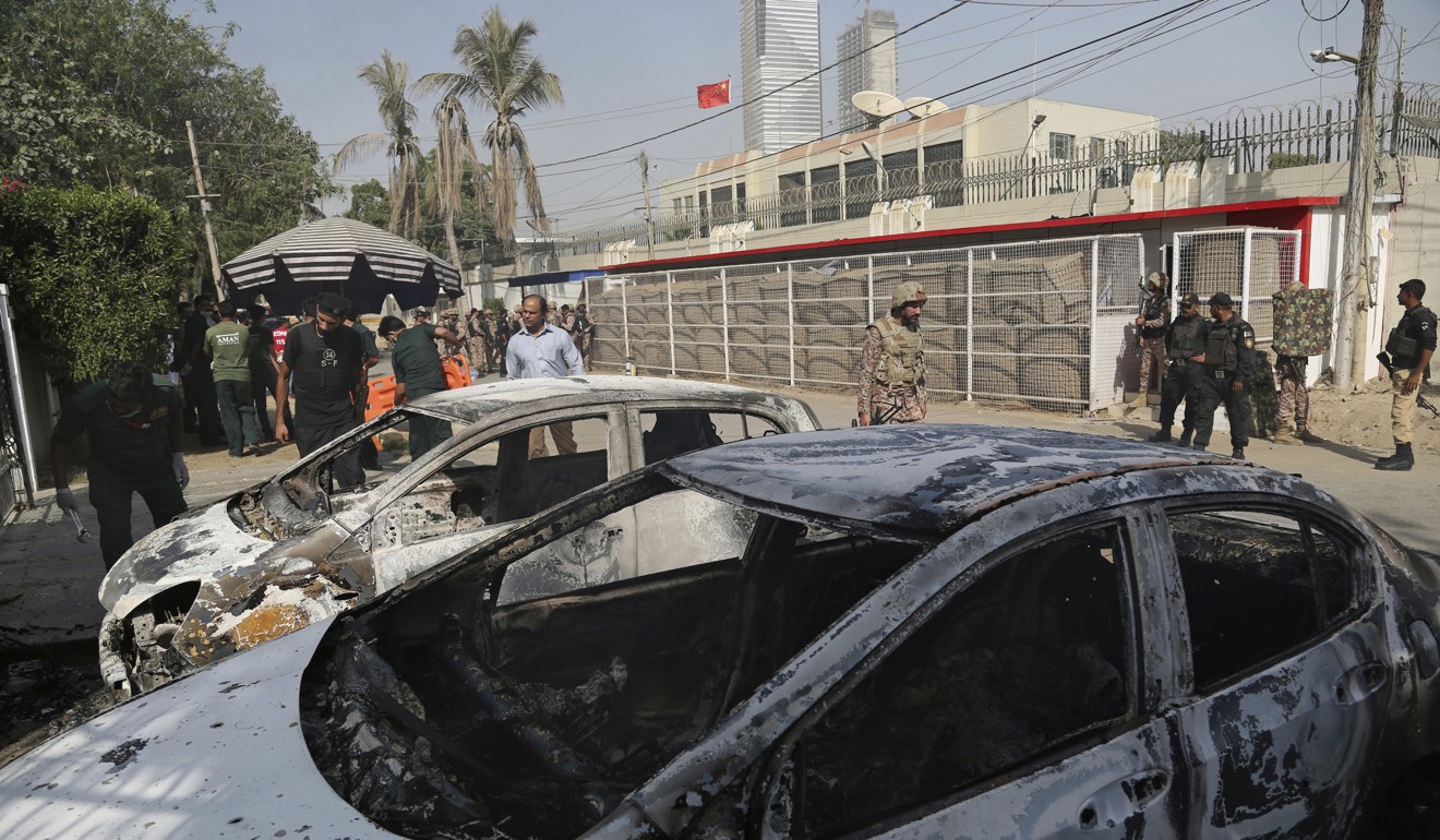 The Chinese consulate in Karachi was attacked in November last year. Photo: AP