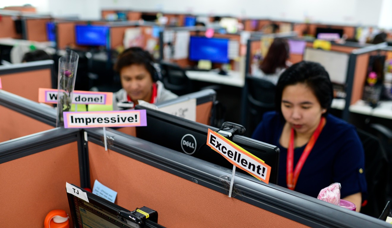 A call centre in Manila. Photo: Alamy Stock Photo