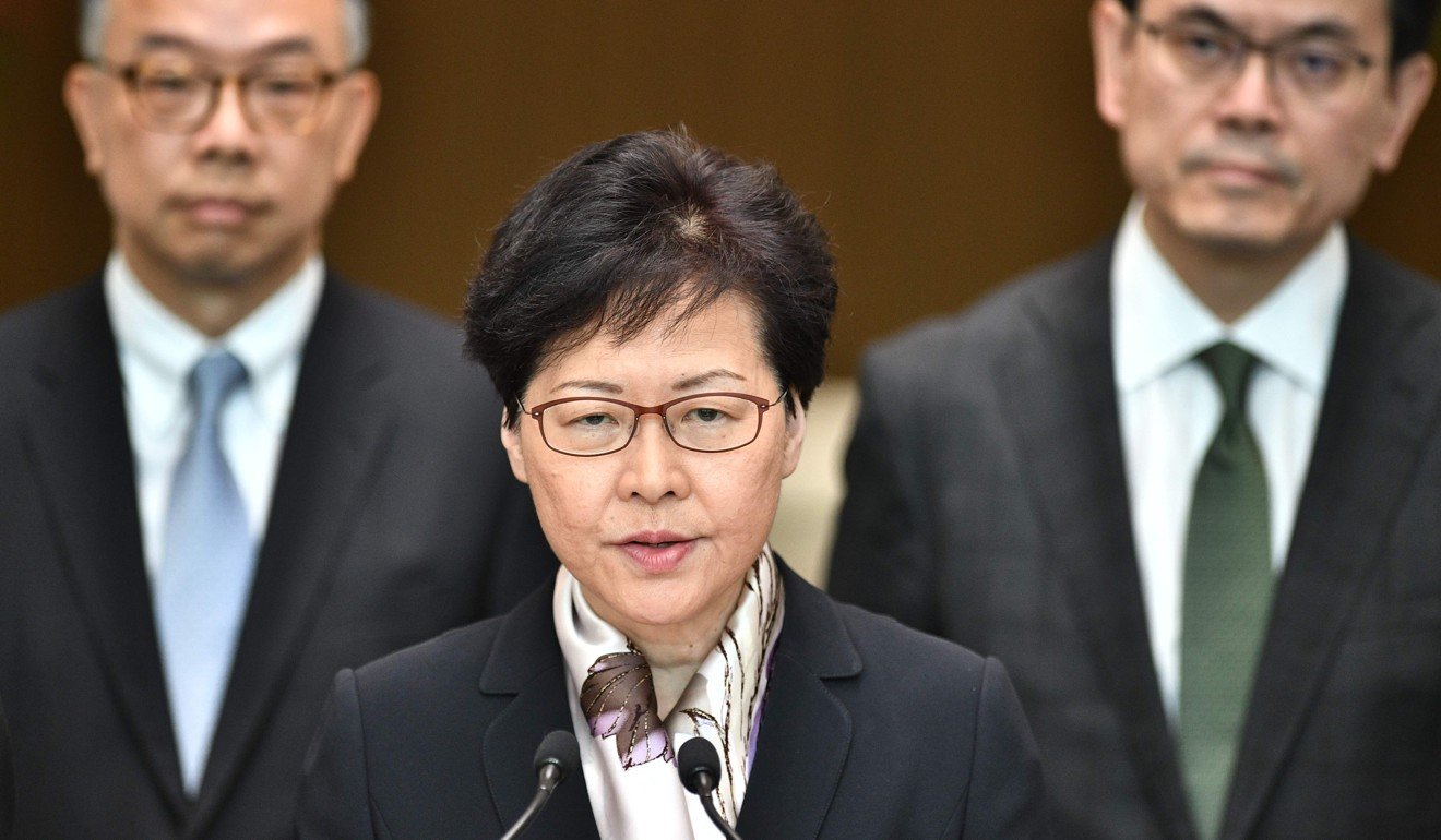 Chief Executive Carrie Lam has linked the anti-extradition protest to the Occupy movement, saying there are “fundamental and deep-seated problems in Hong Kong society”. Photo: AFP