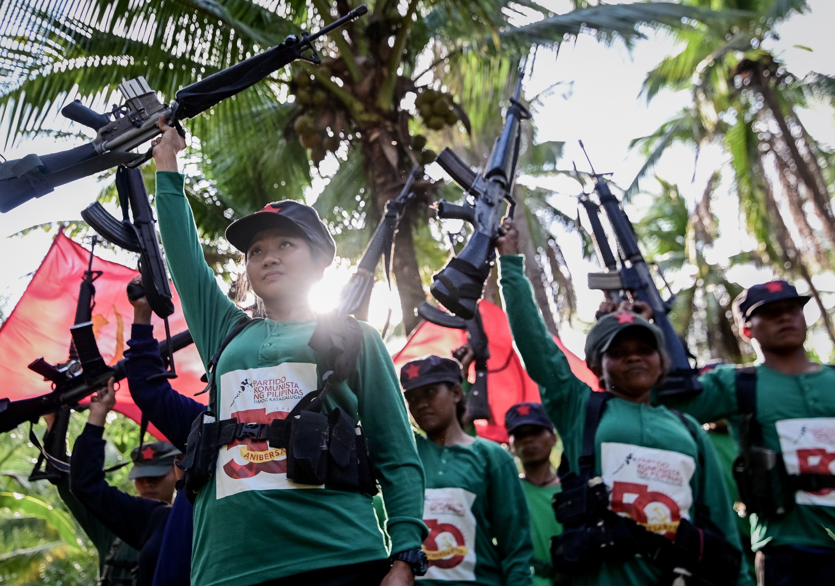 Fighters for the communist New People’s Army in the mountains of Sierra Madre in the Philippines. Photo: EPA