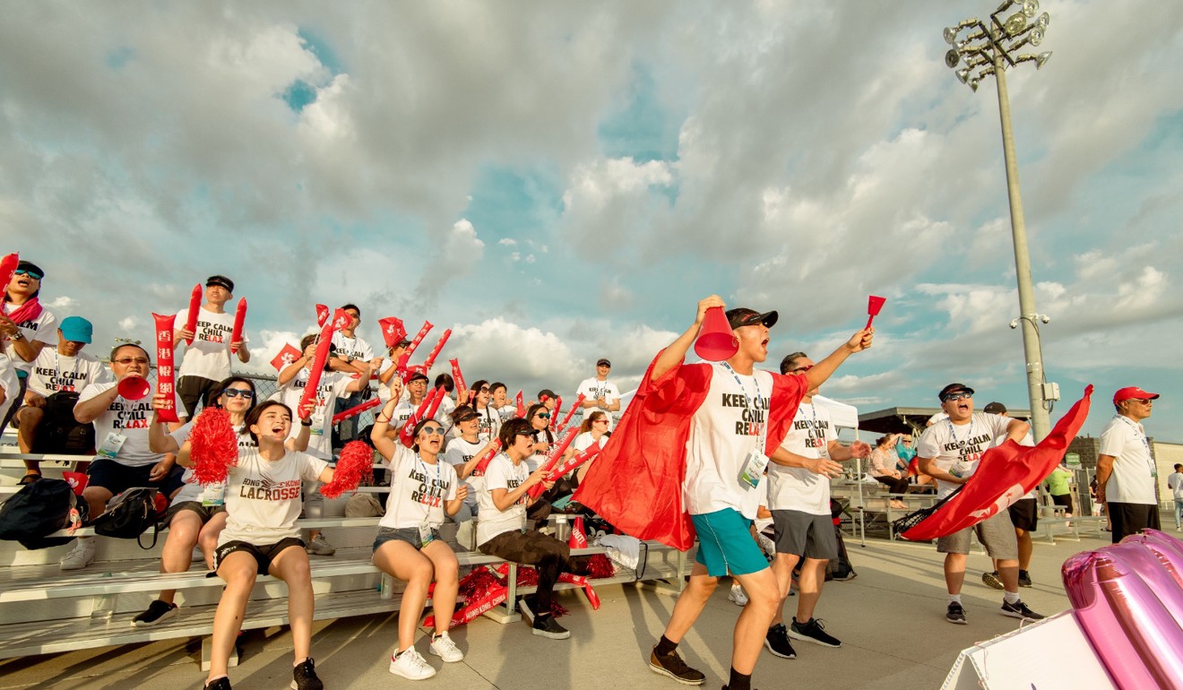 Hong Kong fans support their team in Peterborough, Canada.